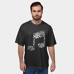 Футболка оверсайз мужская Music is Love, цвет: 3D-принт — фото 2