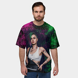 Футболка оверсайз мужская ДЖУДИ АЛЬВАРЕС CYBERPUNK, цвет: 3D-принт — фото 2