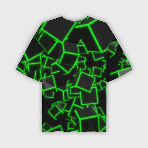 Мужская футболка оверсайз Cyber cube / 3D-принт – фото 2