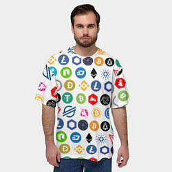 Футболка оверсайз мужская BITCOIN PATTERN БИТКОИН Z, цвет: 3D-принт — фото 2