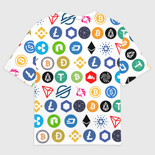 Мужская футболка оверсайз BITCOIN PATTERN БИТКОИН Z / 3D-принт – фото 2