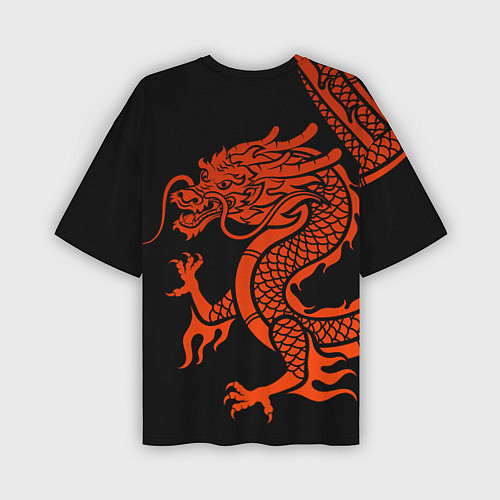 Мужская футболка оверсайз RED CHINA DRAGON / 3D-принт – фото 2