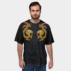 Футболка оверсайз мужская GOLD CHINA DRAGONS, цвет: 3D-принт — фото 2