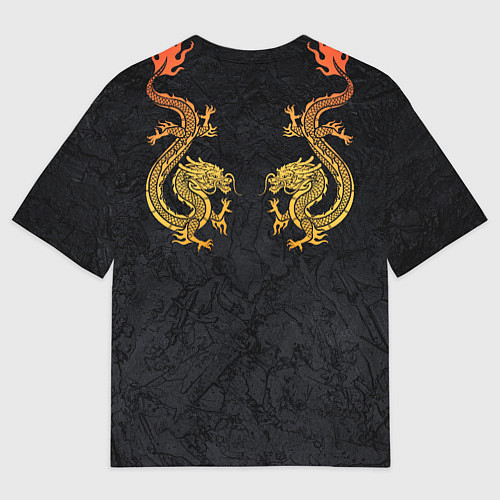 Мужская футболка оверсайз GOLD CHINA DRAGONS / 3D-принт – фото 2