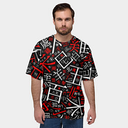 Футболка оверсайз мужская КИТАЙСКИЕ ИЕРОГЛИФЫ, цвет: 3D-принт — фото 2