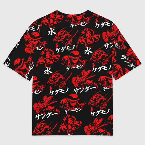 Мужская футболка оверсайз КЛИНОК, РАССЕКАЮЩИЙ ДЕМОНОВ / 3D-принт – фото 2