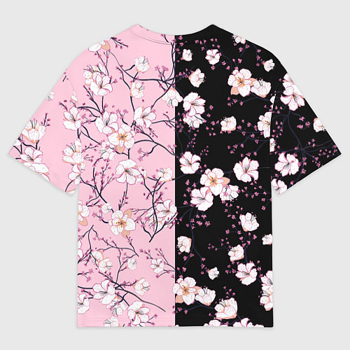 Мужская футболка оверсайз САКУРА SAKURA ВИШНЯ / 3D-принт – фото 2
