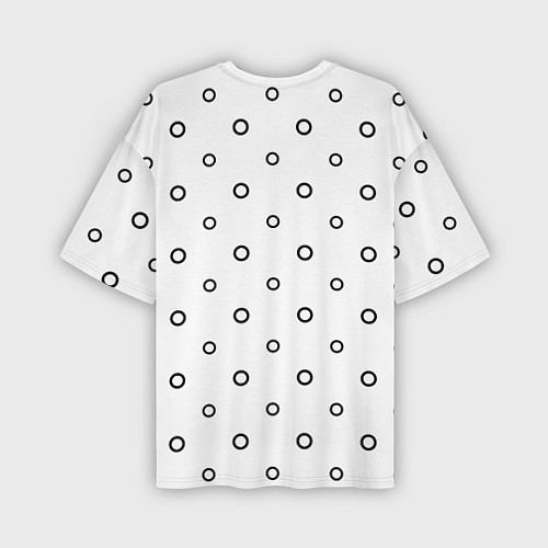 Мужская футболка оверсайз Черно-белый узор в горошек / 3D-принт – фото 2