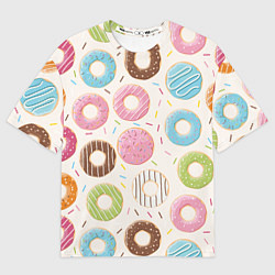 Мужская футболка оверсайз Пончики Donuts
