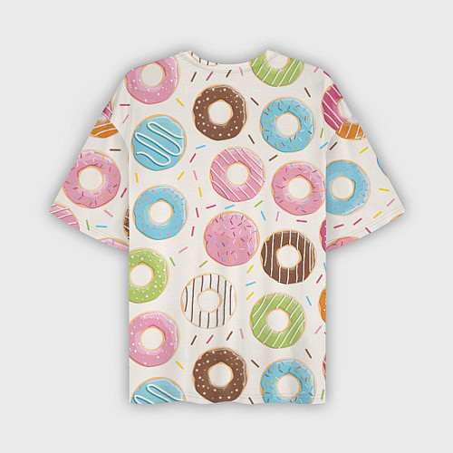 Мужская футболка оверсайз Пончики Donuts / 3D-принт – фото 2