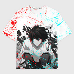 Футболка оверсайз мужская DEATH NOTE ТЕТРАДЬ СМЕРТИ, цвет: 3D-принт