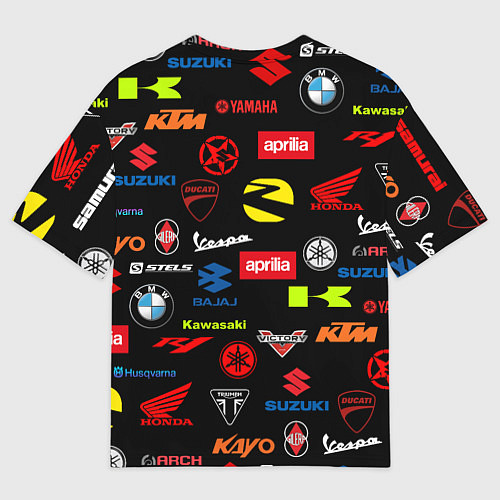 Мужская футболка оверсайз Motorcycle pattern Мото паттерн Z / 3D-принт – фото 2
