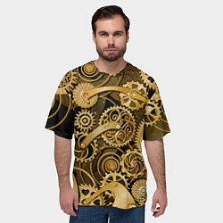 Футболка оверсайз мужская Стимпанк механизмы шестеренки, цвет: 3D-принт — фото 2