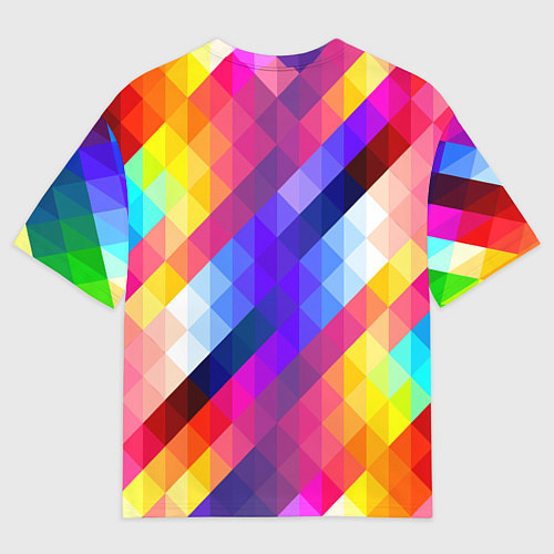 Мужская футболка оверсайз Пиксельная радуга / 3D-принт – фото 2
