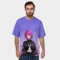 Футболка оверсайз мужская ANIME GIRL, цвет: 3D-принт — фото 2