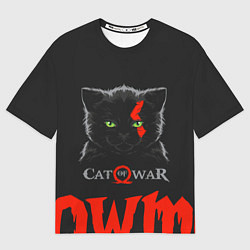 Мужская футболка оверсайз Cat of war