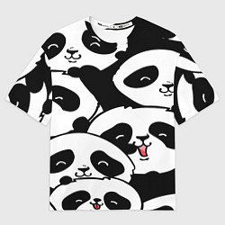 Мужская футболка оверсайз Панды