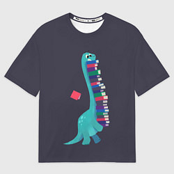 Футболка оверсайз мужская Book Dinosaur, цвет: 3D-принт