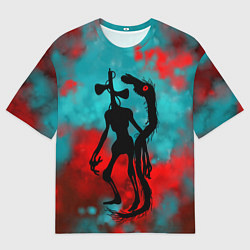 Футболка оверсайз мужская Сиреноголовый и Лошадь монстры, цвет: 3D-принт