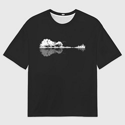 Мужская футболка оверсайз Natural Guitar Reflection