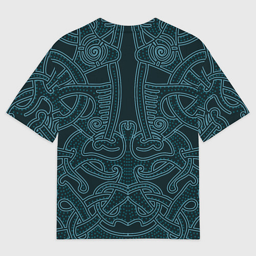 Мужская футболка оверсайз Valheim шлем с рогами / 3D-принт – фото 2