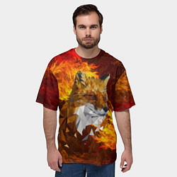 Футболка оверсайз мужская Огненный Лис, цвет: 3D-принт — фото 2