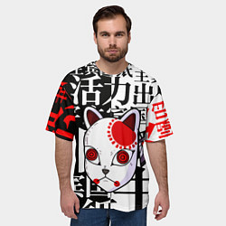 Футболка оверсайз мужская МАСКА ТАНДЖИРО КАМАДО, цвет: 3D-принт — фото 2