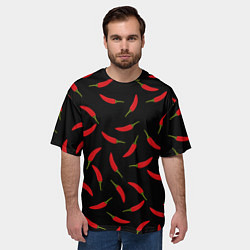 Футболка оверсайз мужская Chili peppers, цвет: 3D-принт — фото 2