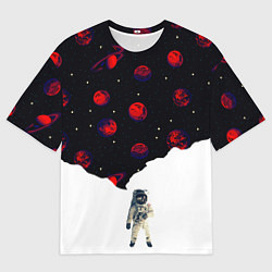 Мужская футболка оверсайз Мысли космонавта про космос