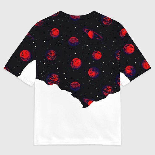 Мужская футболка оверсайз Мысли космонавта про космос / 3D-принт – фото 2