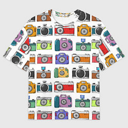 Футболка оверсайз мужская Фотоаппараты, цвет: 3D-принт