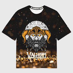 Футболка оверсайз мужская Valheim Viking Gold, цвет: 3D-принт