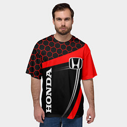 Футболка оверсайз мужская HONDA ХОНДА SPORT, цвет: 3D-принт — фото 2