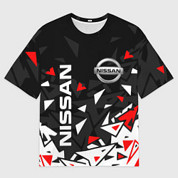 Футболка оверсайз мужская NISSAN НИССАН ОСКОЛКИ, цвет: 3D-принт