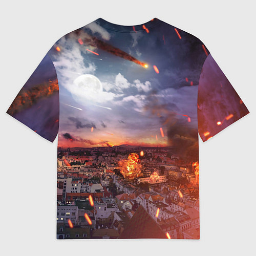 Мужская футболка оверсайз Metro Разрушенный город / 3D-принт – фото 2