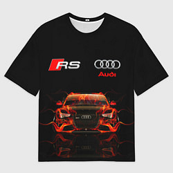 Футболка оверсайз мужская AUDI RS 5 FIRE АУДИ РС 5, цвет: 3D-принт