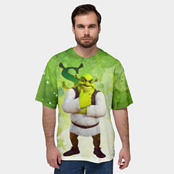 Футболка оверсайз мужская Задумчивый Шрек, цвет: 3D-принт — фото 2