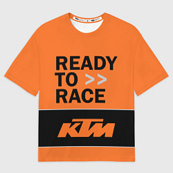 Футболка оверсайз мужская KTM READY TO RACE Z, цвет: 3D-принт