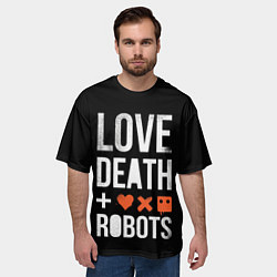 Футболка оверсайз мужская Love Death Robots, цвет: 3D-принт — фото 2