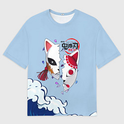 Футболка оверсайз мужская Маски из Клинок, рассекающий демонов, цвет: 3D-принт