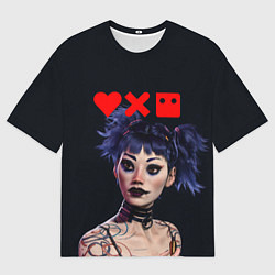 Мужская футболка оверсайз Love, Death and Robots Lora Z