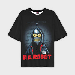 Мужская футболка оверсайз Bender x mr robot