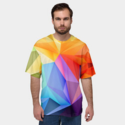 Футболка оверсайз мужская Радужная геометрия, цвет: 3D-принт — фото 2