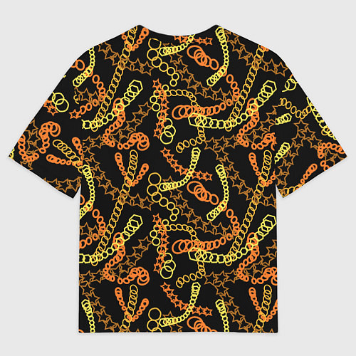 Мужская футболка оверсайз Цветные цепи, абстракция / 3D-принт – фото 2