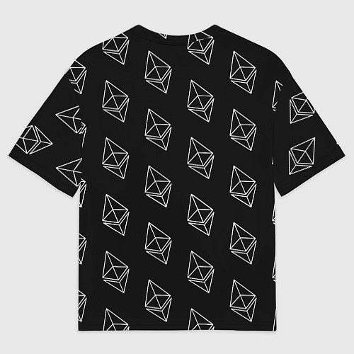 Мужская футболка оверсайз ETHEREUM ЭФИРИУМ УЗОР / 3D-принт – фото 2