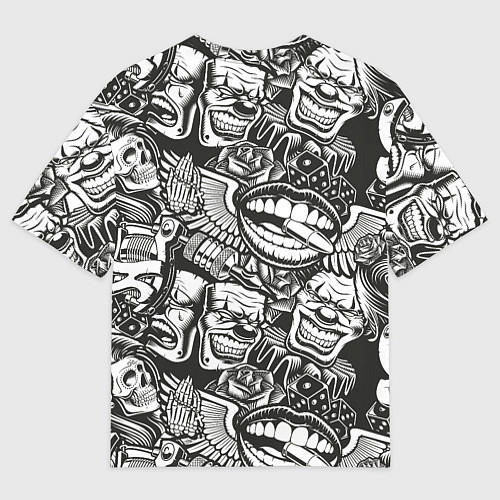 Мужская футболка оверсайз Тату ретро / 3D-принт – фото 2