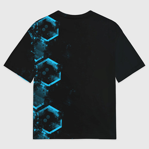 Мужская футболка оверсайз Mercedes Мерседес Неон / 3D-принт – фото 2