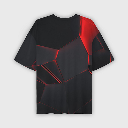 Мужская футболка оверсайз Красные плиты 3D / 3D-принт – фото 2