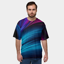 Футболка оверсайз мужская НЕОНОВЫЙ ПОЛОСЫ, цвет: 3D-принт — фото 2