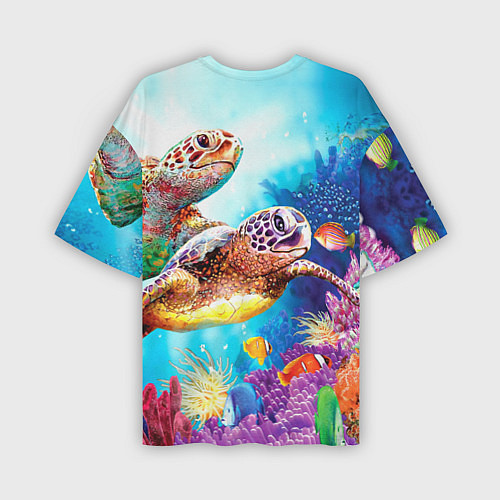 Мужская футболка оверсайз Морские черепахи / 3D-принт – фото 2